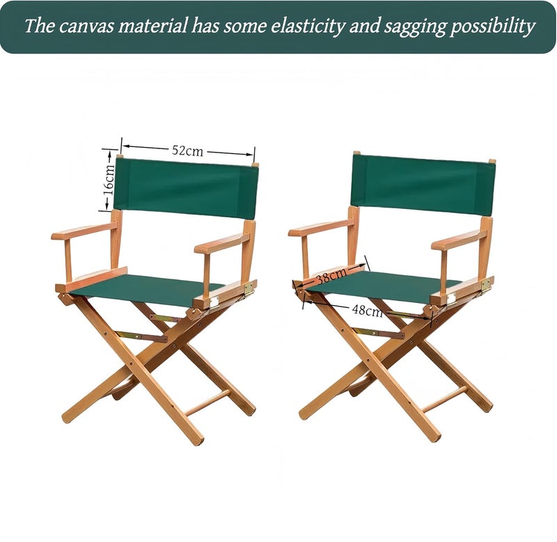 wonofa 1 Set Director Chair Canvas Replacement with Wood Stick,18.9''L X 15''W Portable Replacement Cover Canvas for Directors Chair (Green) - Image 3